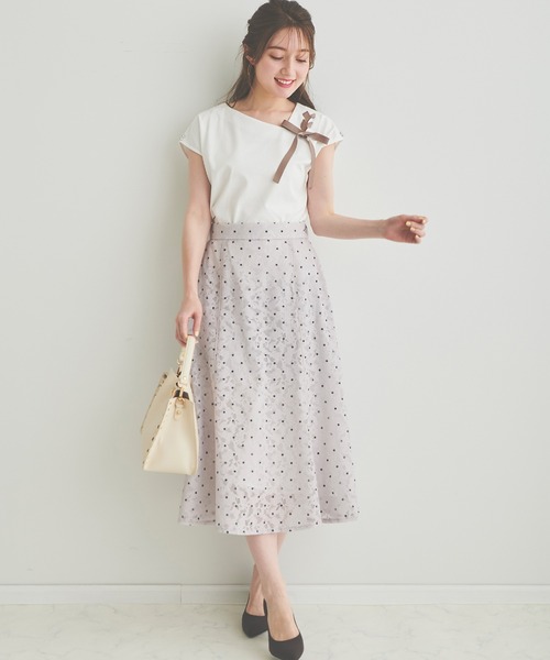 「LAISSE PASSE」 半袖カットソー MEDIUM ピンクベージュ レディース_画像3
