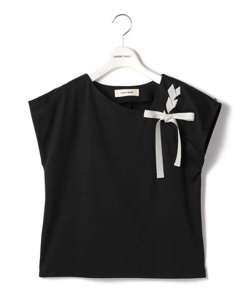 「LAISSE PASSE」 半袖カットソー MEDIUM ピンクベージュ レディース_画像6