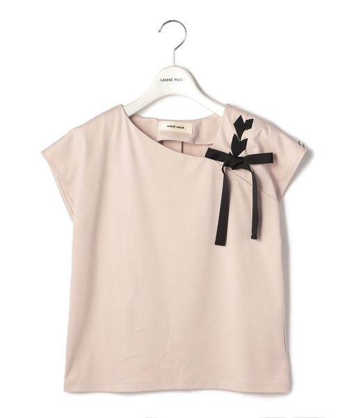 「LAISSE PASSE」 半袖カットソー MEDIUM ピンクベージュ レディース_画像7