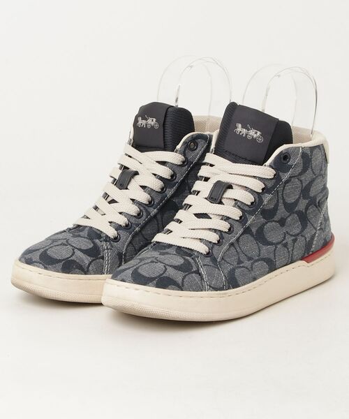COACH（コーチ） ハイカットスニーカー 36.5 ブルー レディース