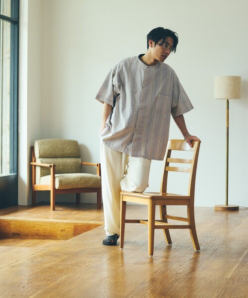 「HINSON」 長袖シャツ LARGE ホワイト メンズ_画像2