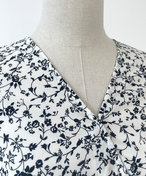 「Futier land」 7分袖ワンピース LARGE ブラック レディース_画像4