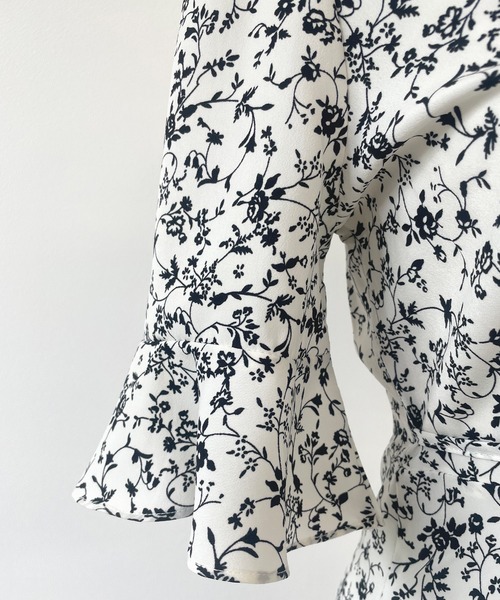 「Futier land」 7分袖ワンピース LARGE ブラック レディース_画像5