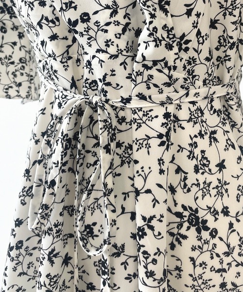 「Futier land」 7分袖ワンピース LARGE ブラック レディース_画像6