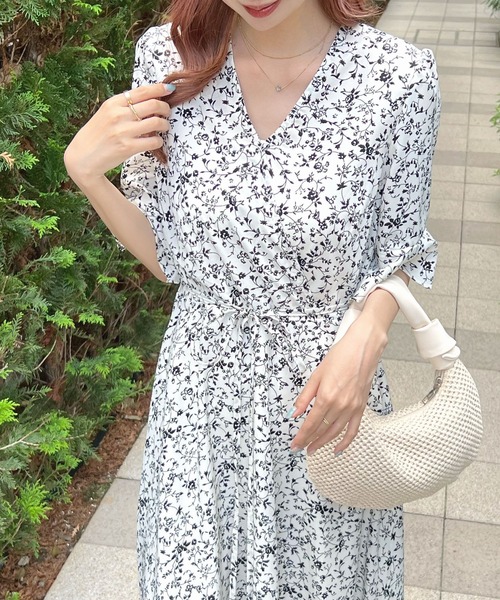 「Futier land」 7分袖ワンピース LARGE ブラック レディース_画像9
