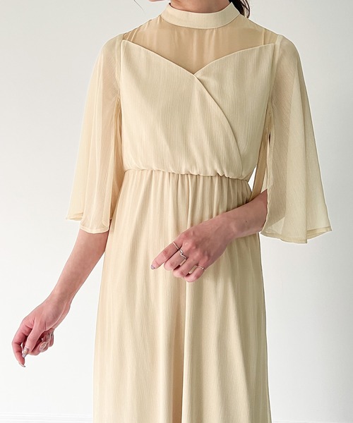 「junoah」 半袖ワンピース X-LARGE アイボリー レディース_画像7