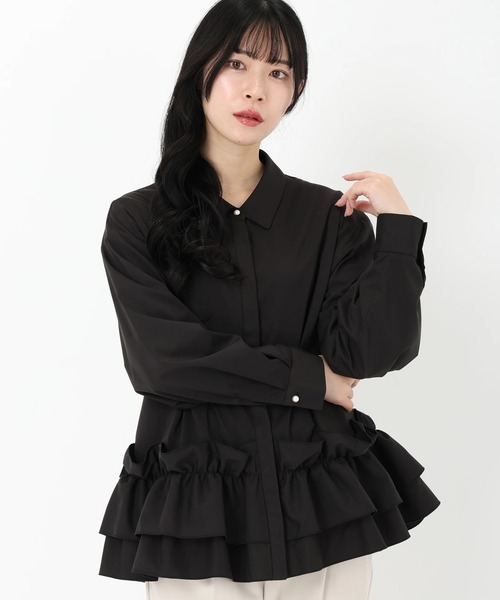 「STRAWBERRY-FIELDS」 長袖チュニック 2 ブラック レディース_画像7