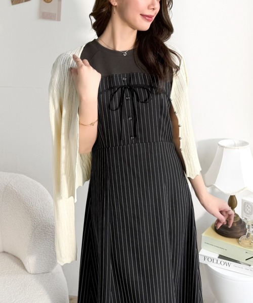 「mily bilet」 半袖ワンピース SMALL オフホワイト レディース_画像8