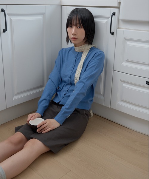 「UNE MANSION」 ニットカーディガン FREE ピンク レディース_画像7