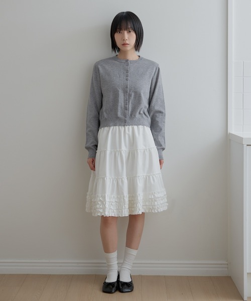 「UNE MANSION」 ニットカーディガン FREE ピンク レディース_画像9