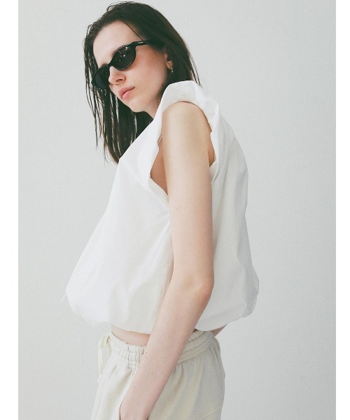 CLANE（クラネ） tシャツ 半袖 CLANE/クラネ/GATHER RIBBON TOPS