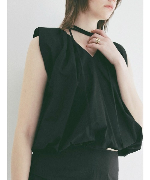 CLANE（クラネ） tシャツ 半袖 CLANE/クラネ/GATHER RIBBON TOPS