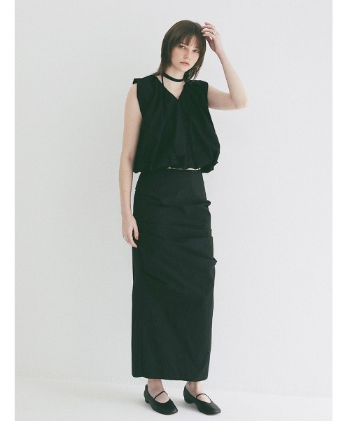 CLANE（クラネ） tシャツ 半袖 CLANE/クラネ/GATHER RIBBON TOPS