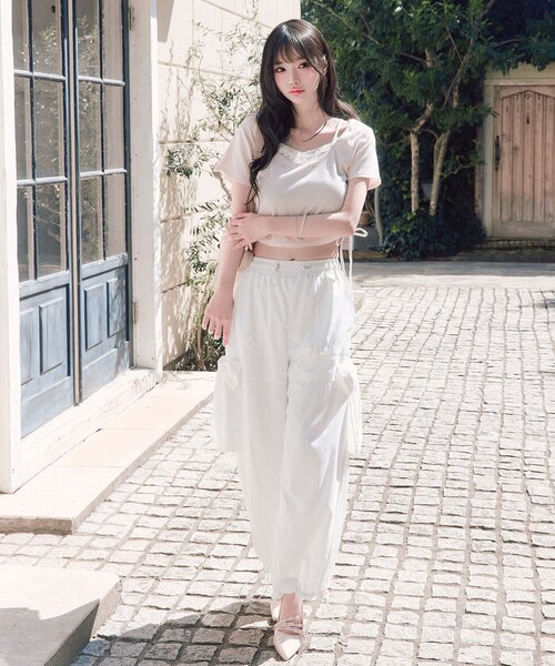 「OLIVE des OLIVE」 カーゴパンツ FREE ピンク レディース_画像8