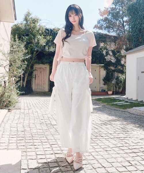 「OLIVE des OLIVE」 カーゴパンツ FREE ピンク レディース_画像9