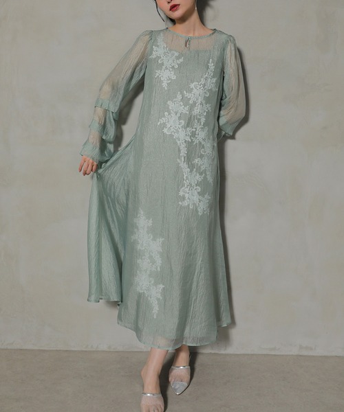 「Kana」 「LE'RURE」長袖ワンピース S モカ レディース_画像7