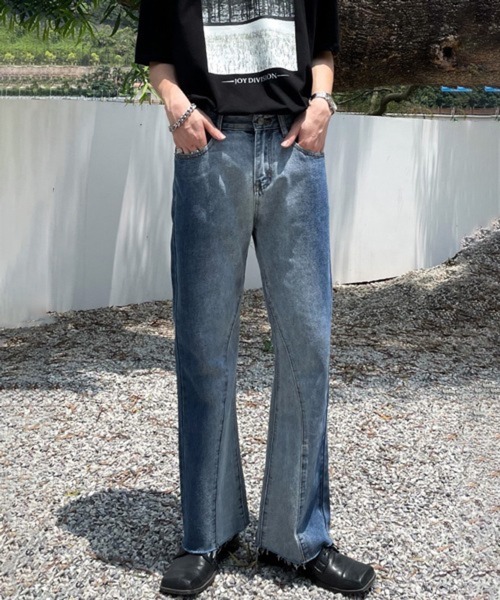 「NOWLE」 デニムパンツ MEDIUM ブラック メンズ_画像6