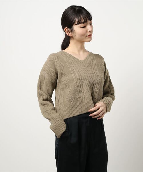 flower ニット Vネックアランニット : ZOZOTOWN Yahoo!店 - 通販