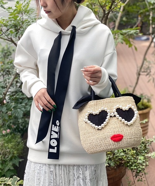 かごバッグ カゴバッグ 「a-jolie/アジョリー」パールハートサングラス