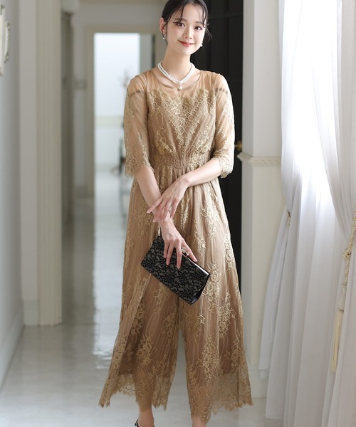 PourVous(プールヴー) パンツドレス スカラップレース パーティー PourVous(プールヴー) パンツドレス スカラップレース パーティー