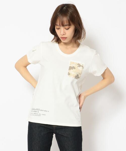 AVIREX（アヴィレックス） tシャツ 半袖 CAMO PRINT COMBI POCKET T 