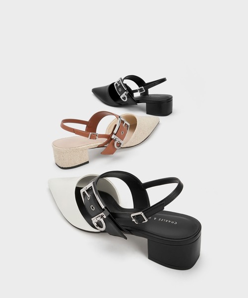 CHARLES ＆ KEITH パンプス バックルストラップ スリングバック