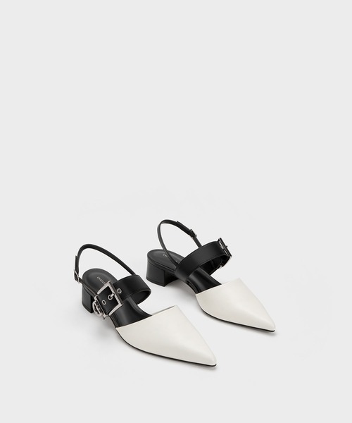 CHARLES ＆ KEITH パンプス バックルストラップ スリングバック