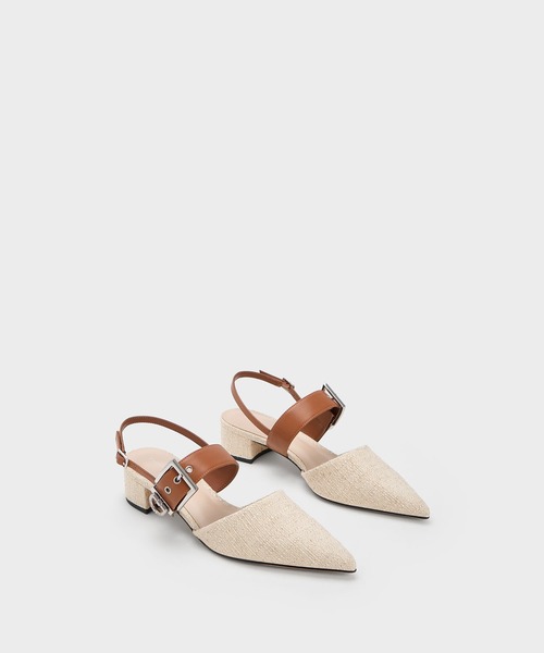 CHARLES ＆ KEITH パンプス バックルストラップ スリングバック