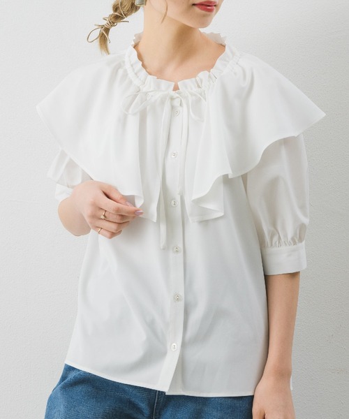 ブラウス シャツ Rosanna Blouse ボータイプリーツヨークブラウス レディース 洗える】シアーサテン ヨークブラウス / UNFILO | ファッション