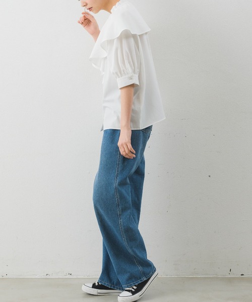 ブラウス シャツ back slit boyfriend shirt レディース ブラウス シャツ バックスリットシアーシャツ レディース