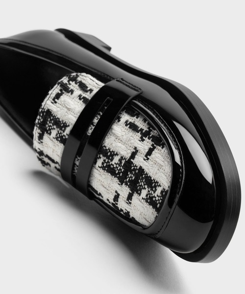 ツイードペニーローファー CHARLES ＆ KEITH ローファー ツイード ペニーローファー