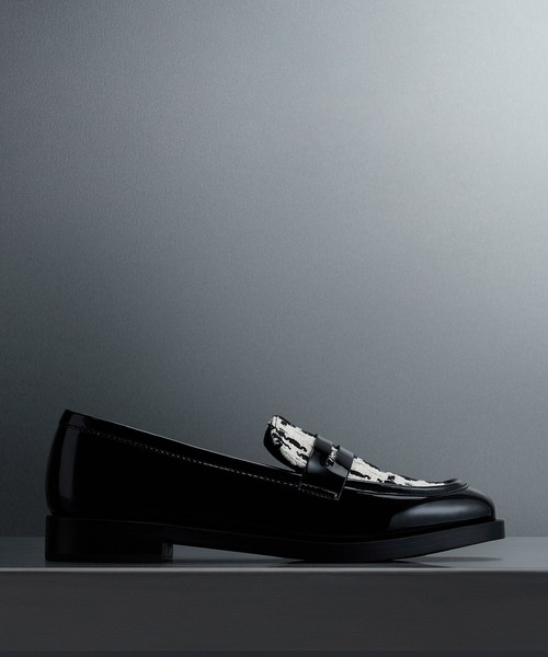 ツイードペニーローファー CHARLES ＆ KEITH ローファー ツイード ペニーローファー