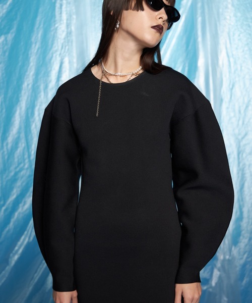 JOSE MOON（ジョゼムーン） ワンピース CURVE SLEEVE KNIT DRESS