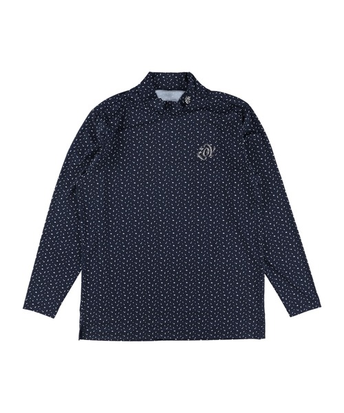 ZOY（ゾーイ） MENS トライアングルドットプリント 長袖モックネック