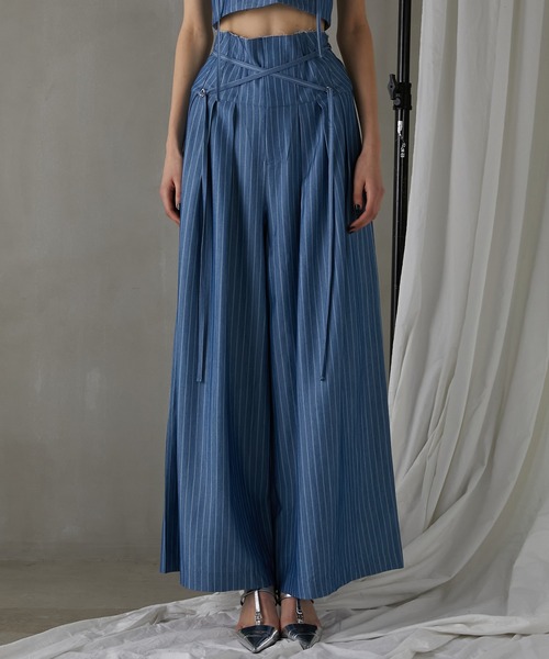 パンツ レディース 「24SUMMER PRE ORDER」ストライプスーパーワイドパンツ / Striped Super Wide Pants｜zozo｜10