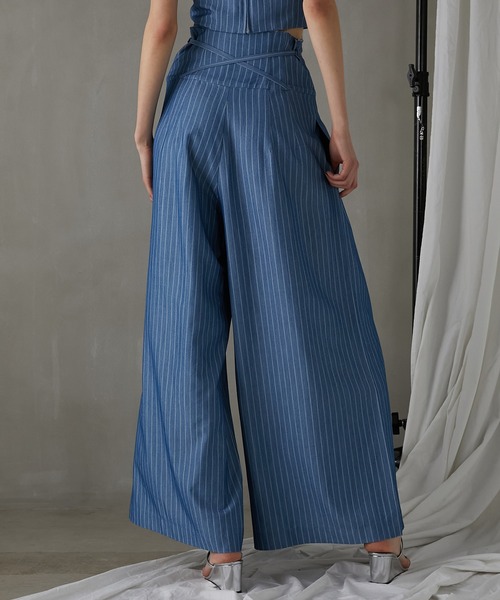 ★送料・関税込★ONGO★park striped pants★パンツ★ PRANK PROJECT パンツ ストライプスーパーワイドパンツ