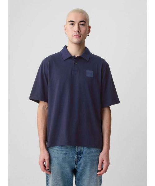 GAP ポロシャツ GAPロゴ オーバーサイズ ポロシャツ(ユニ