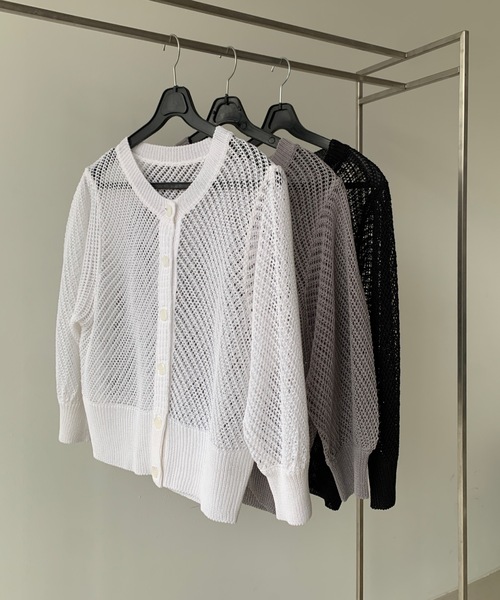 Didot.showroom カーディガン 「DIDOT.」メッシュニットハーフ