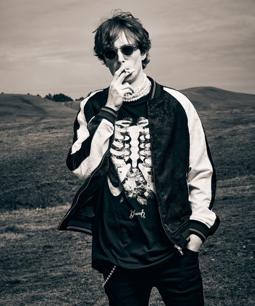 glamb（グラム） tシャツ Skelton Flower T-Shirt / スケルトン