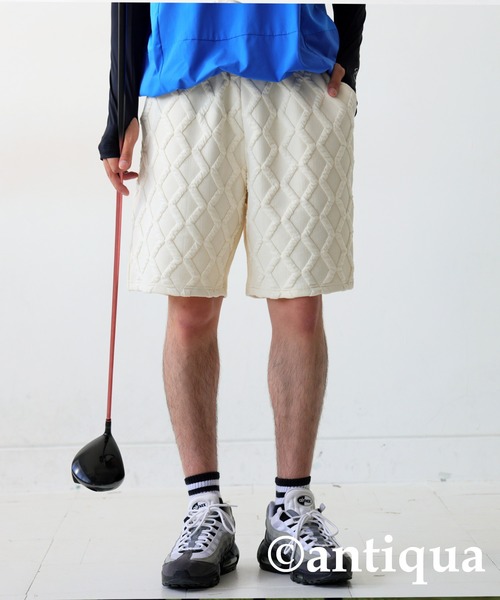 新品未使用タグ付き antiqua stch 切り替えハーフパンツ GOLF antiqua パンツ 「STCH」切り替えハーフパンツ レディース