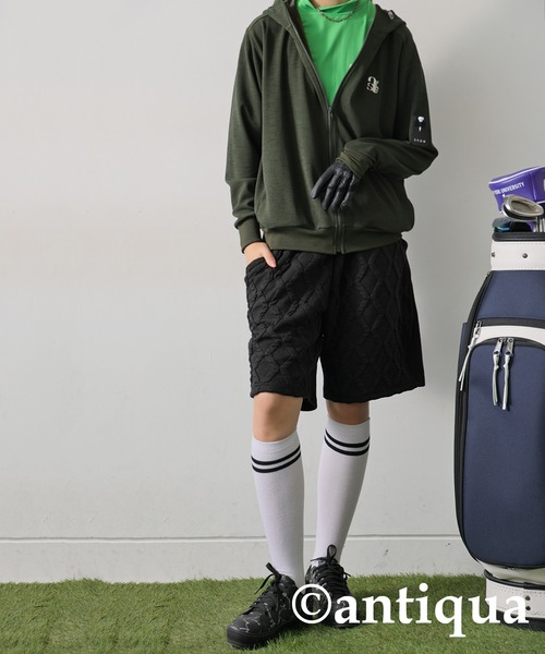 新品未使用 antiqua stch 切り替えハーフパンツ GOLF ブラック antiqua ANTIQUA GOLF×STCH ハーフパンツ メンズ 送料無料・再