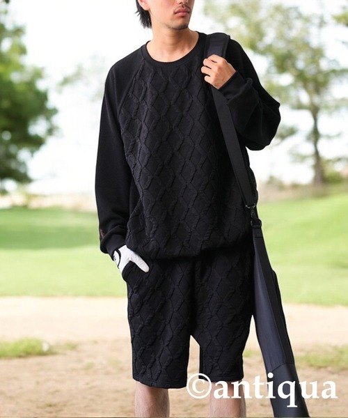 新品未使用 antiqua stch 切り替えハーフパンツ GOLF ブラック antiqua パンツ 「STCH」切り替えハーフパンツ レディース