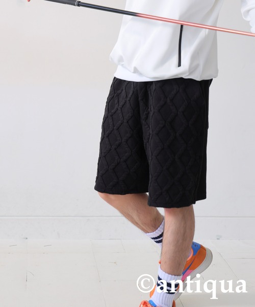 antiqua パンツ 「STCH」切り替えハーフパンツ レディース