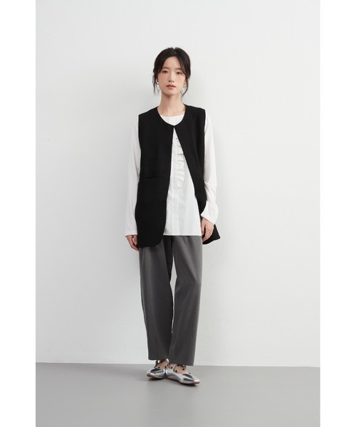 ベスト ジレ On One's Own ノーカラーベスト レディース On One's Own ベスト ジレ ノーカラーベスト レディース