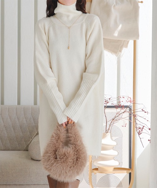 KOBE LETTUCE（神戸レタス） ワンピース ヤク風スフレタッチニット