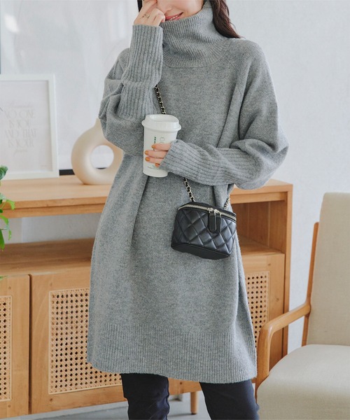 KOBE LETTUCE（神戸レタス） ワンピース ヤク風スフレタッチニット