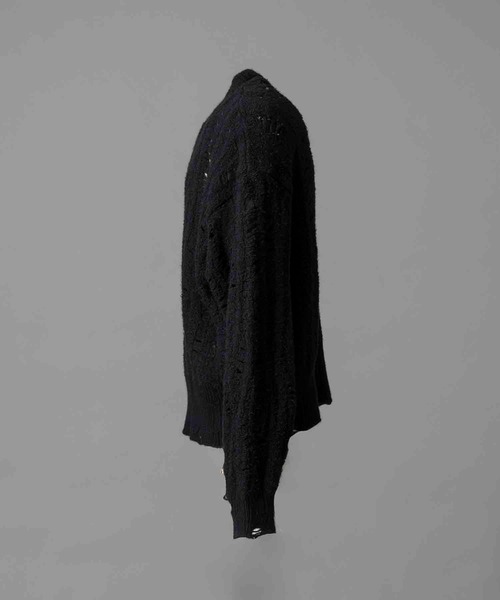 MAISON SPECIAL和紙ダメージチルデンVネックニットプルオーバー黒2 MAISON SPECIAL（メゾンスペシャル）の「《UNISEX》Oni-Waffle