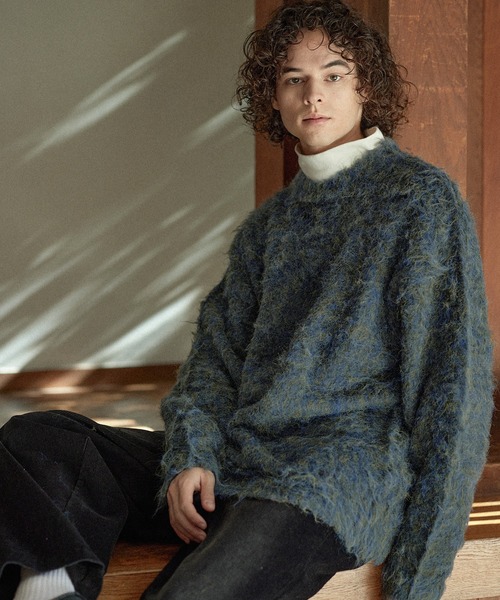 セーター ニット 「POLO CHAMPS 別注」ミックスシャギー貴族起毛クルー