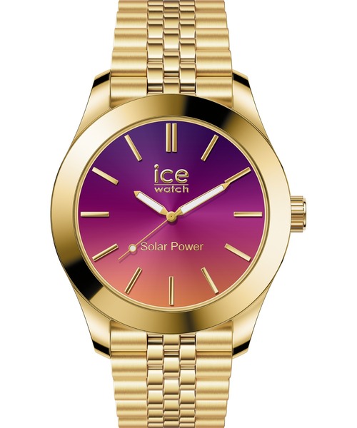 ❤ほぼ新品❤ICE steel - ゴールドブルー - ミディアム - ソーラー Ice-Watch Men's ICE Steel Solar (40mm) Dark Blue Dial