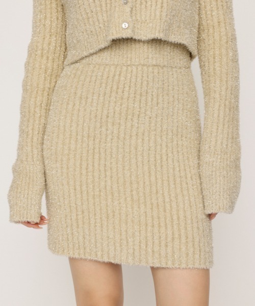 SLY（スライ） スカート 「WEB限定」GLITTER KNIT S/SK グリッター